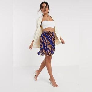 Vero Moda Floral Peplum Hem Skirt/ Medium